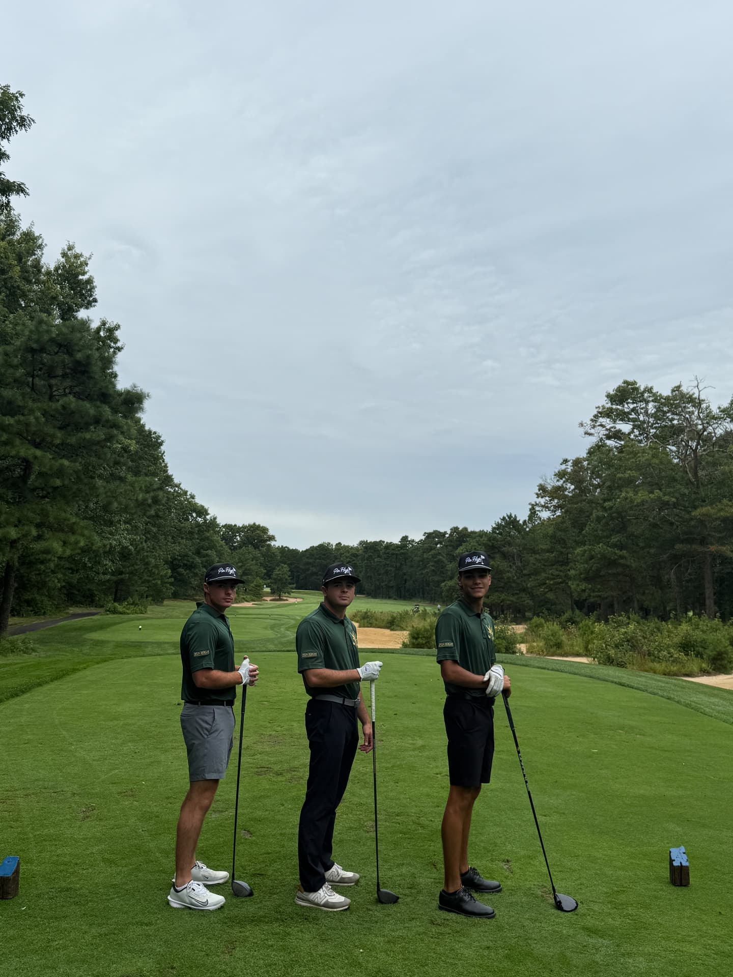 The crew on the first tee